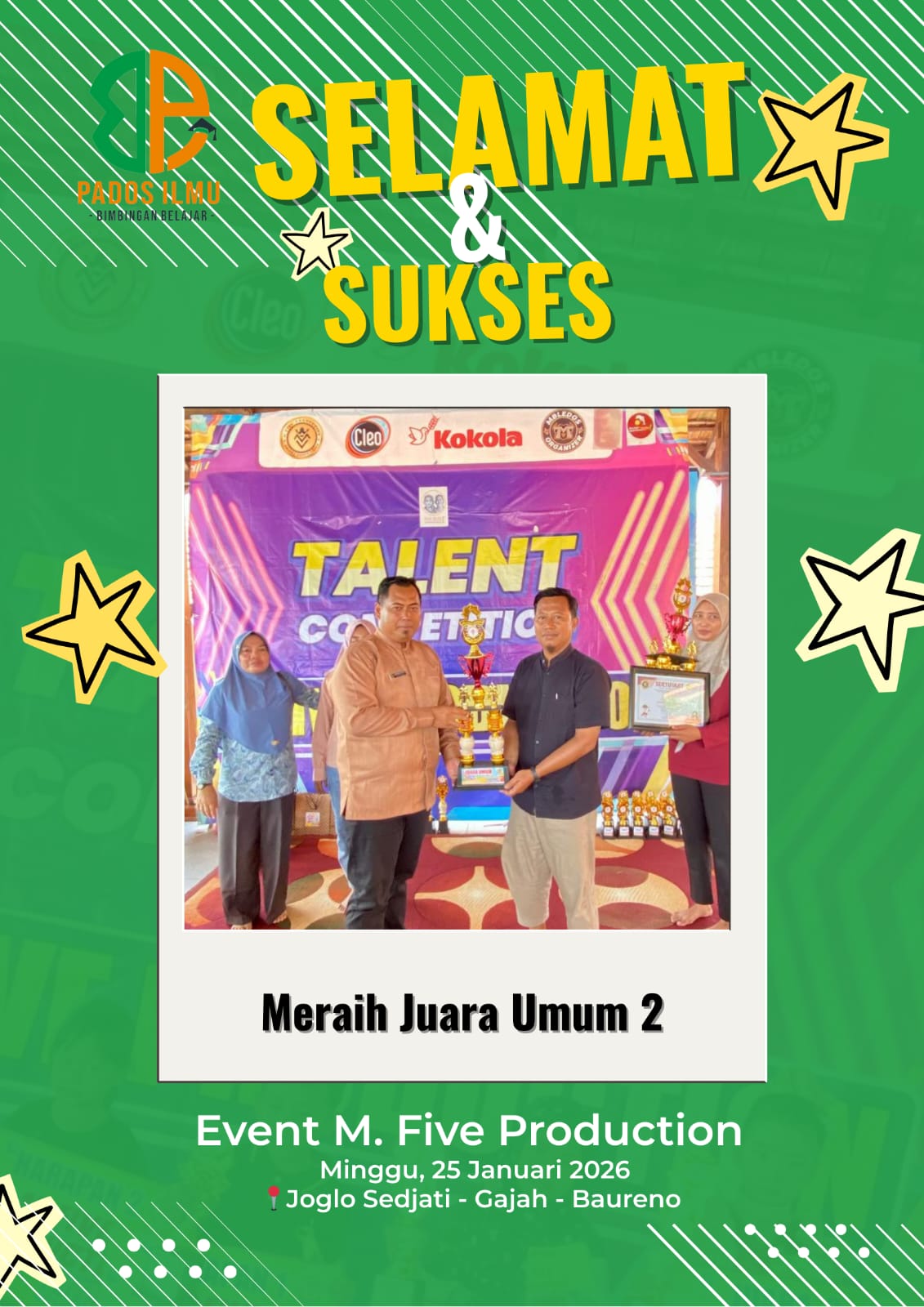 Taman Belajar Sedjati Raih Juara Umum 2 di Lomba M5 Production 2026