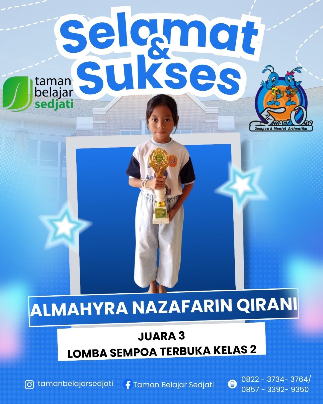 Tiga Siswa Sempoa Taman Belajar Sedjati Raih Prestasi di Lomba Kota Tuban 2026